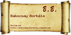 Babocsay Borbála névjegykártya
